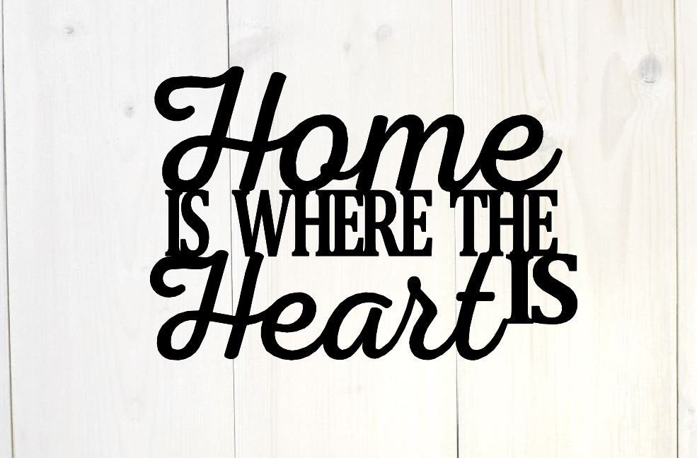 Personalized Home is Where The Heart is Quotes Home Signs for Family Decor  Farmhouse Home Decor Wooden Look Wall Decor Metal Wood Signs Welcome Home