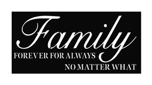 Family forever for always not matter what, metal monogram, metal wall decor, metal quote, Housewarming Gift, Christmas gift
