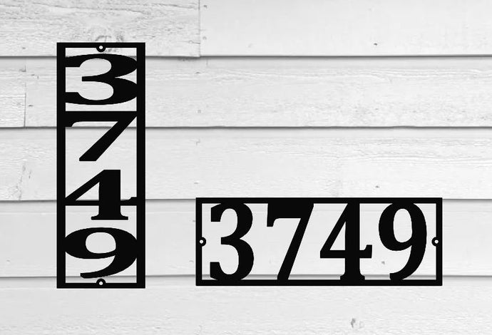Vertical Home Address Sign, Metal Vertical Numbers