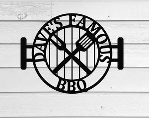 Personalized BBQ Sign, Grilling Gifts Signs Personalized Sign for Man Cave, Metal Sign for Kitchen, BBQ Grill Sign, Fathers Day Gift for Dad