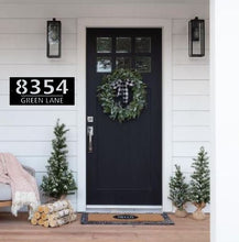 Load image into Gallery viewer, Address Sign, Metal Address Sign, Address Plaque, Metal Address Plaque, Number Sign, Outdoor Sign, House Number Sign, House Sign
