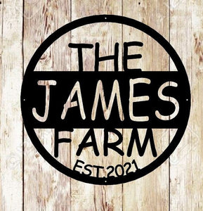 Custom Metal Sign - Hanging Farm Sign -  Personalized Family Name Sign - Wedding Gift - Homestead - Farmhouse Décor - Free Shipping
