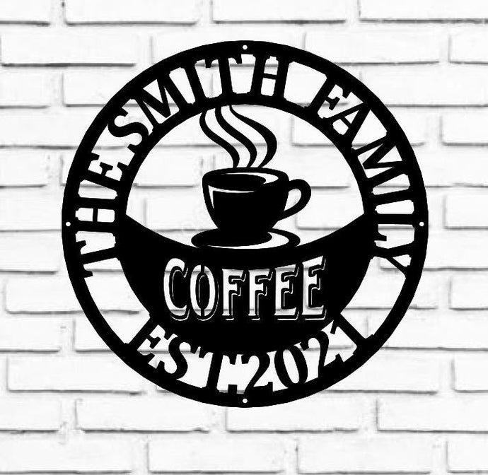 Coffee and Tea bar, Wall Hanging, Metal Coffee Sign, Kitchen Decor, Coffee Bar Sign, Farmhouse Decor, Coffee Lover