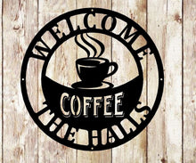 Load image into Gallery viewer, Coffee and Tea bar, Wall Hanging, Metal Coffee Sign, Kitchen Decor, Coffee Bar Sign, Farmhouse Decor, Coffee Lover
