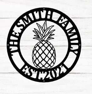 Personalized Pineapple Metal Sign - Housewarming Gift - Personalized Metal Sign - Custom Metal Sign - Pineapple metal sign, Personalized