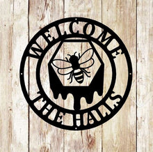 Load image into Gallery viewer, Honey Bee Family Name Established Sign | Custom Metal Sign
