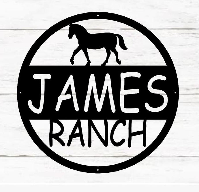Custom Metal Name Sign - Personalized Horse Sign - Door Hanger - Outdoor Metal Sign - Horse Theme - Equine - Equestrian - Horse Gift