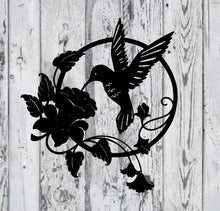 Load image into Gallery viewer, Hummingbird Metal Sign, Custom Hummingbird Family Name Sign | FREE SHIPPING | Personalized Metal Sign, Hummingbird Monogram
