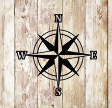 Load image into Gallery viewer, Personalized Compass Rose Metal Sign - Nautical Address Wall Art - Coordinates Wall Decor - Housewarming -Free Shipping - Custom Coordinates
