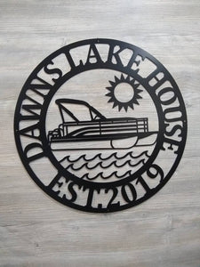 Personalized River House Sign, Boat House Sign, Lake House Signs, metal Signs, Personalized Sign, Lake House Decor, Boating Sign, pontoon