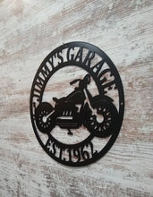 Load image into Gallery viewer, Motorcycle Metal Sign / Metal Garage Sign / Personalized Metal Art / Steel Metal Art / Fathers Day Gift / Motor Bike Metal Sign
