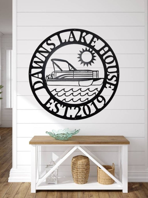 Personalized River House Sign, Boat House Sign, Lake House Signs, metal Signs, Personalized Sign, Lake House Decor, Boating Sign, pontoon