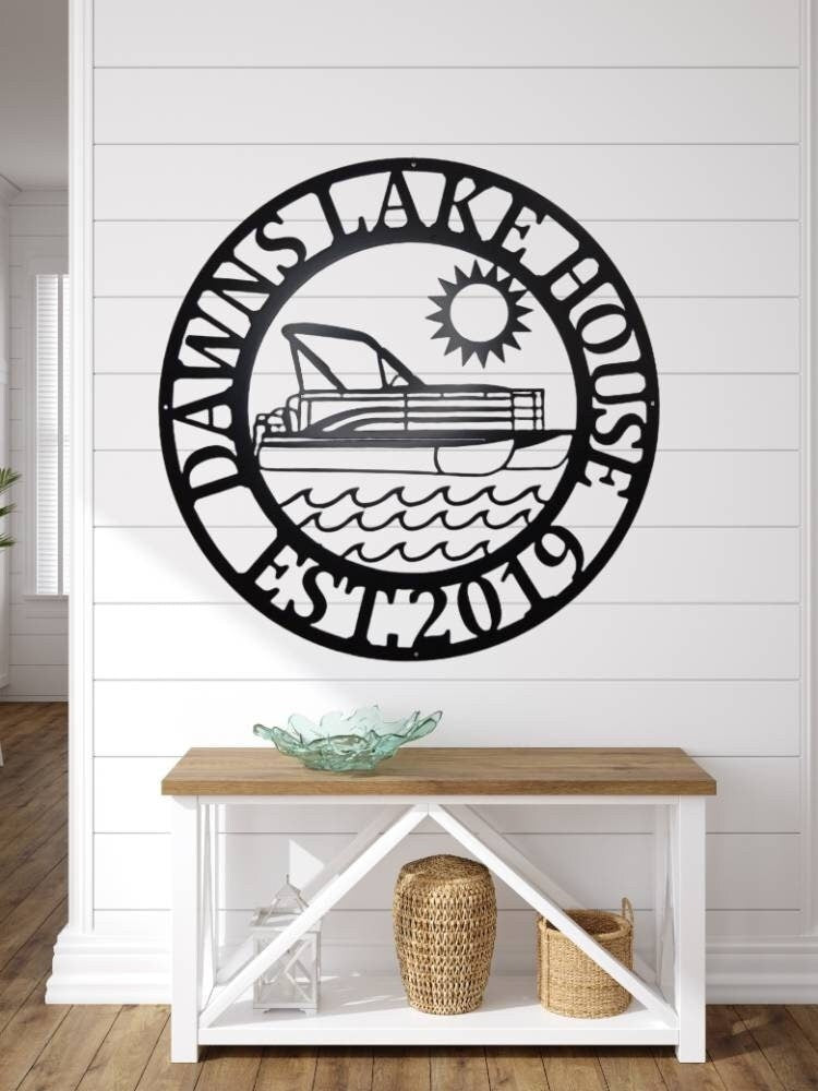 Personalized River House Sign, Boat House Sign, Lake House Signs, meta