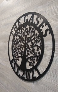 Tree of Life with Birds Metal Sign, Spring, Anniversary Gift, Wedding Decor, Mother's Day, metal family name, Tree of life, personalized