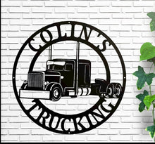 Load image into Gallery viewer, Big Rig, Trucker, 18 Wheeler, Diesel, metal sign, art, wall decor, trucking company, Customized Metal Trucker Sign, Truck Driver, Trucker
