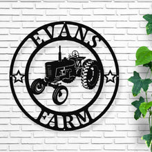 Load image into Gallery viewer, Tractor Family Name Sign | FREE SHIPPING | Personalized Metal Sign | Antique Tractor | Gifts, metal tractor sign, tractor wall art
