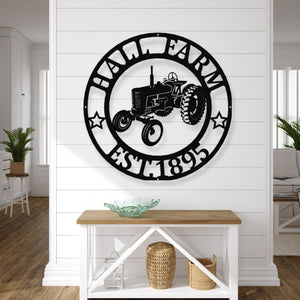 Tractor Family Name Sign | FREE SHIPPING | Personalized Metal Sign | Antique Tractor | Gifts, metal tractor sign, tractor wall art