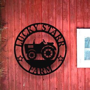 Personalized Farm Sign Metal Farmhouse Sign Metal Farmhouse Decor Custom Farm Sign Tractor Wall Decor Metal Family Name Sign Farmer Gift