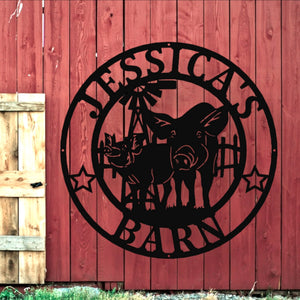 Pig Farm sign, Animals farm, Established, Silhouette farm, steel sign ,Steel Art, animal farm sign, metal art, farmhouse, hog wall art