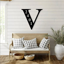 Load image into Gallery viewer, Monogram Address Sign, Monogram, Address Sign, Outdoor Sign Address Plaque Wall Mount, Metal Letter Address Sign, Initial Address Metal Sign
