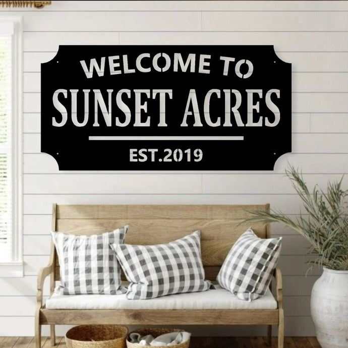 Welcome to our Backyard - Backyard - Memories - Custom Metal Sign - Beginning - Established - metal - Personalized Metal Sign - Home - House