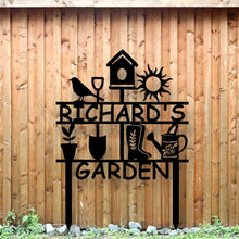 Load image into Gallery viewer, Personalized Metal Gardening sign, custom yard sign, garden decoration, Mother’s Day, Garden Sign, custom garden gift, Metal Greenhouse Sign
